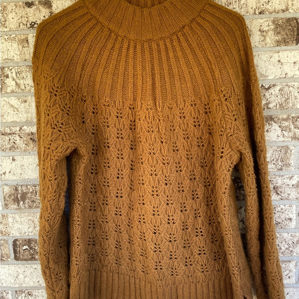 Madewell Cowl Neck Sweater in Rich Tan